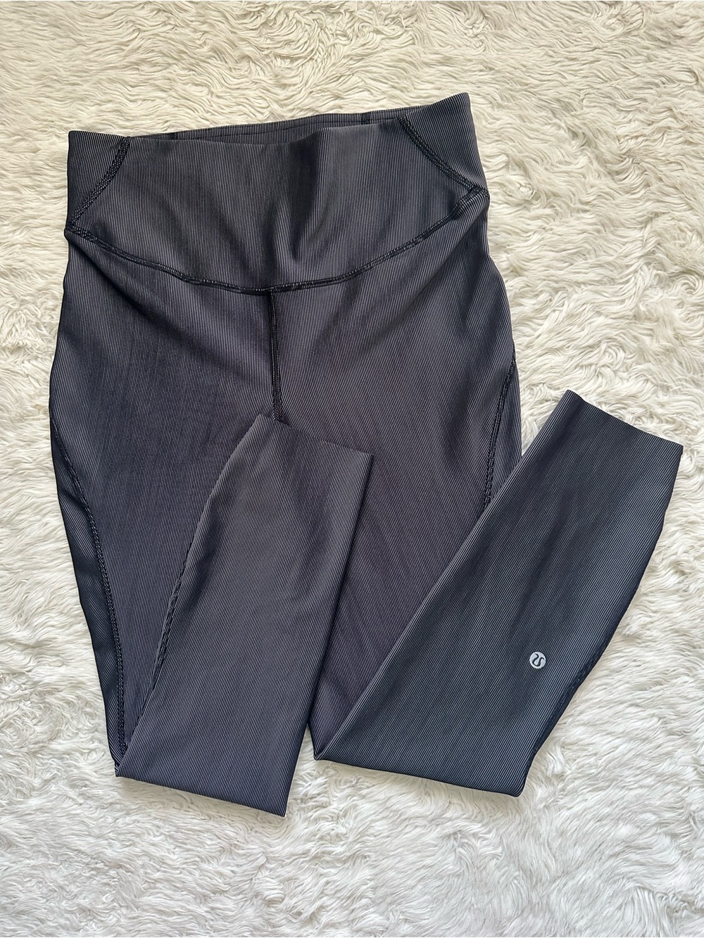 Lululemon Leggings Base Pace High-Rise Tight 25" *Two-Tone Ribbed W5FD7S Sz 8